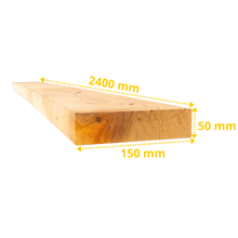 Paquet de 50 x Planches de Chêne – 2400 x 150 x 50 mm